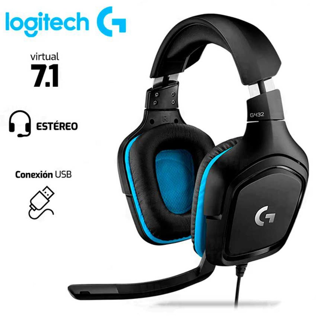 LOGITECH - AUDIFONO LOGITECH G432 3.5MM-USB 7.1