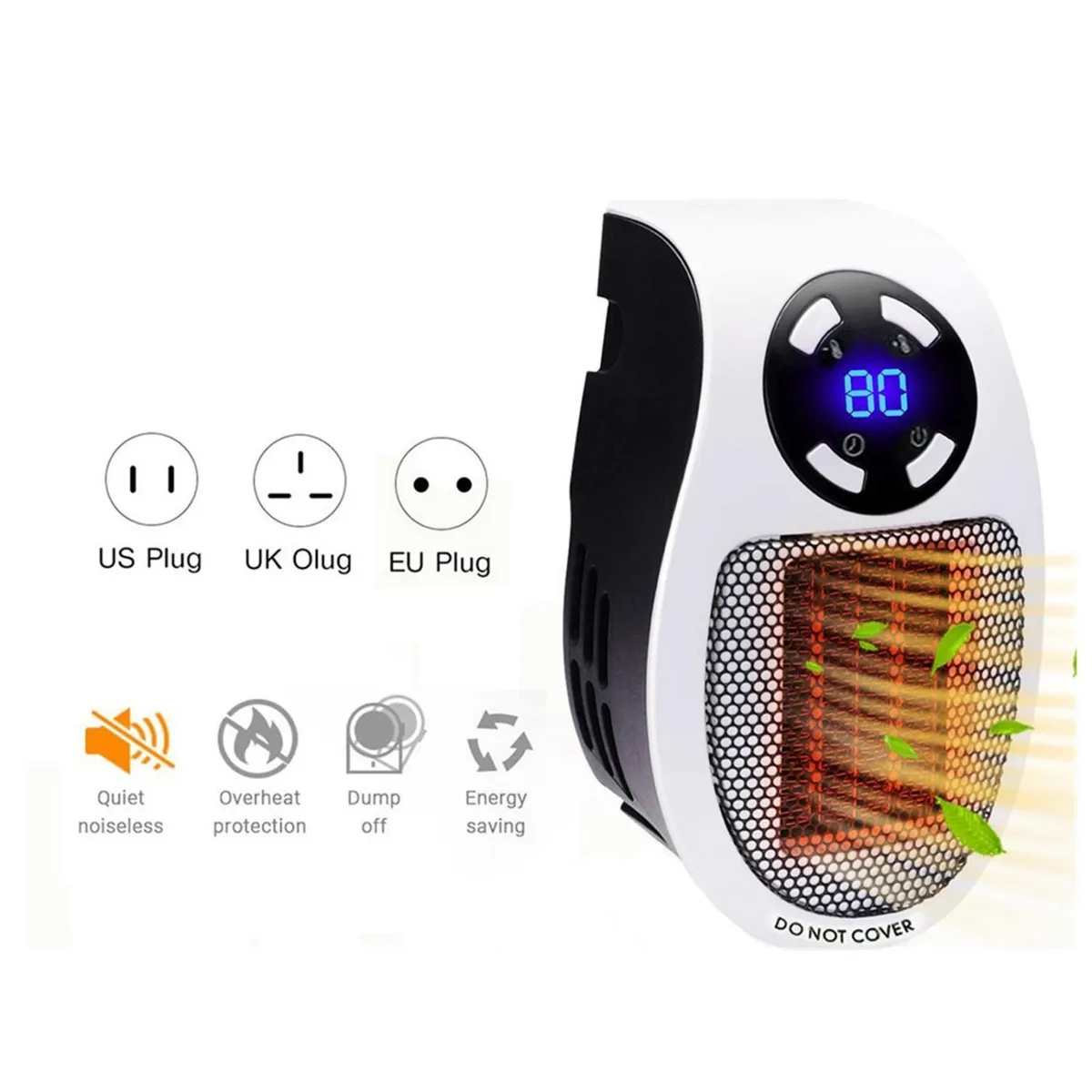 GENERICO - Calefactor Eléctrico Portátil con Control