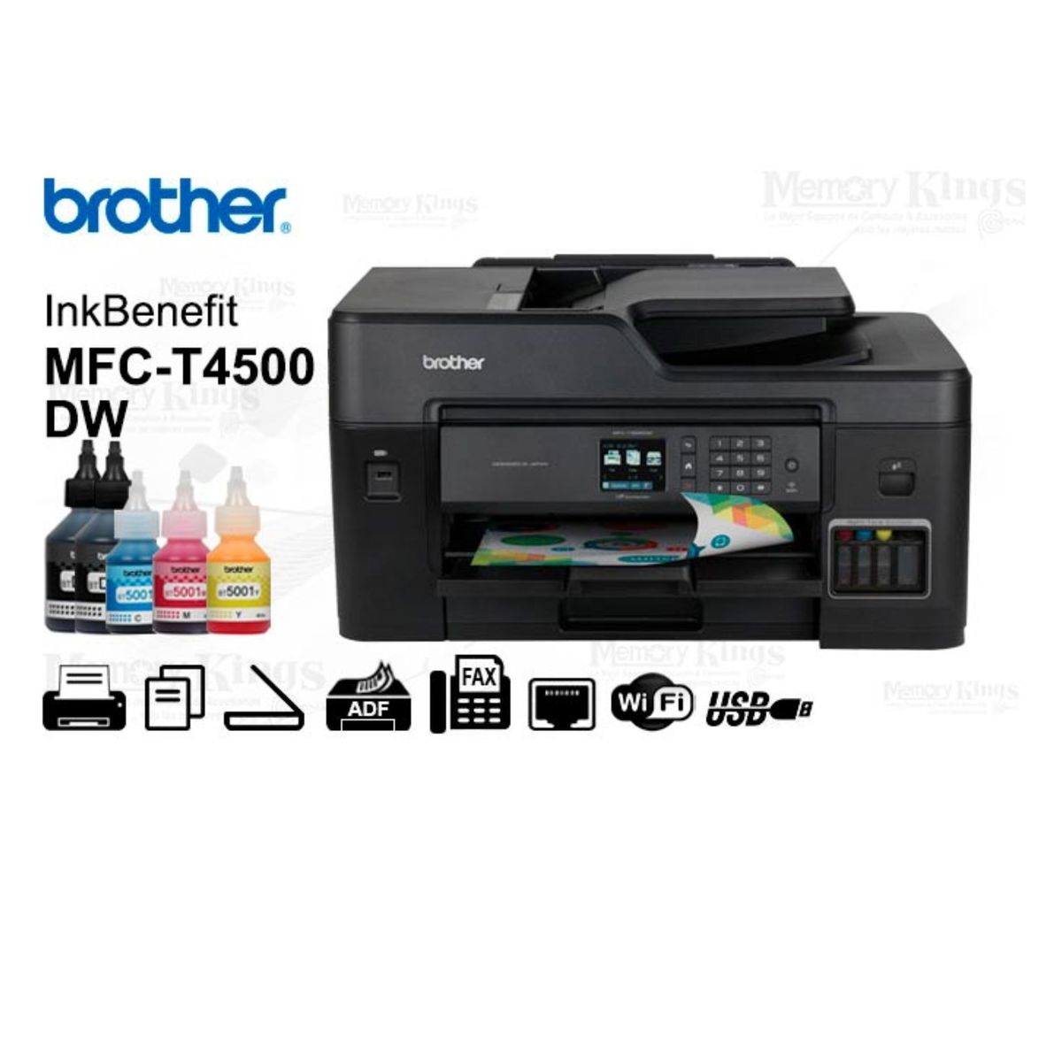 BROTHER - IMPRESORA MULTIFUNCIONAL A3 MFC-T4500 WIFIDUPLEXADF