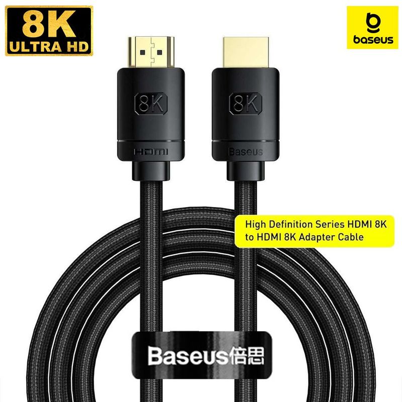BASEUS - Cable HDMI 8K 2.1 Alta Definicion 2M 60Ghz Punta Dorada Baseus