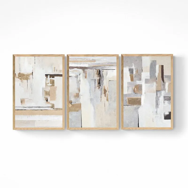 DECO DESIGN - DECO DESIGN SET BEIGE GRAY X  3 PCS - 50X70CM