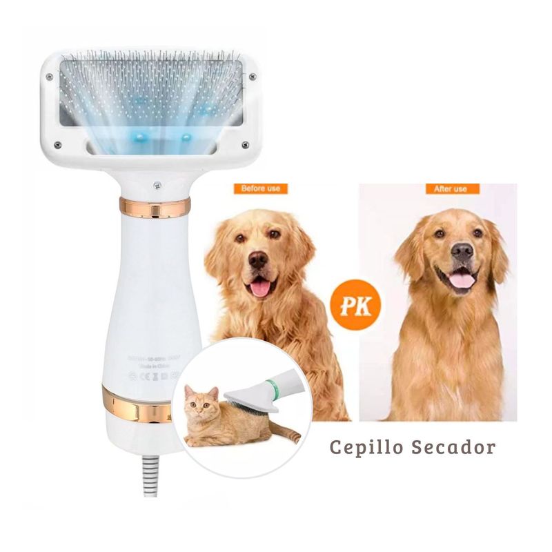 ROSH - Cepillo Secador  2 en 1 para Mascotas Gatos Perros