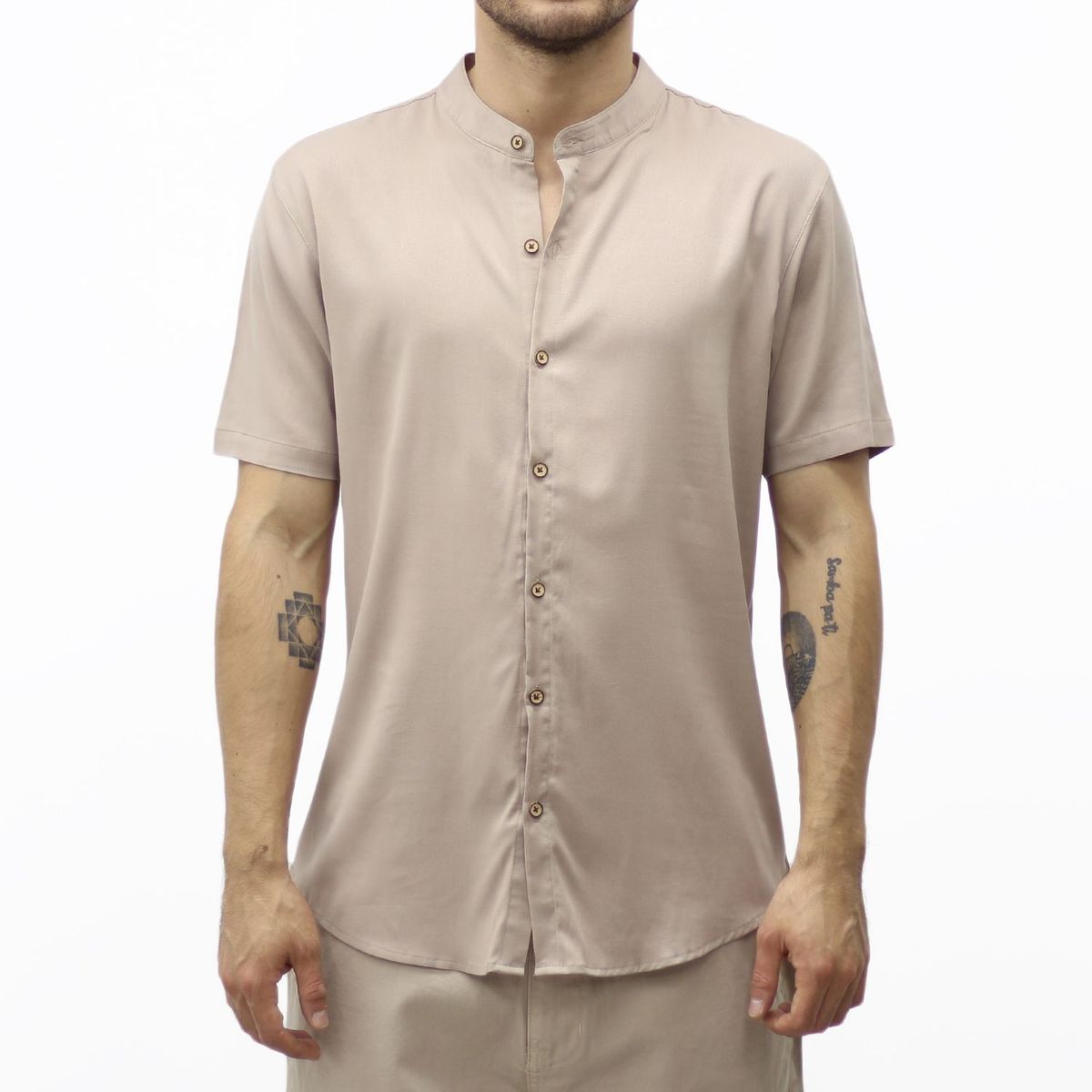 AMERICAN EXCHANGE - Camisa Cuello Neru Beige De Hombre - American Exchange