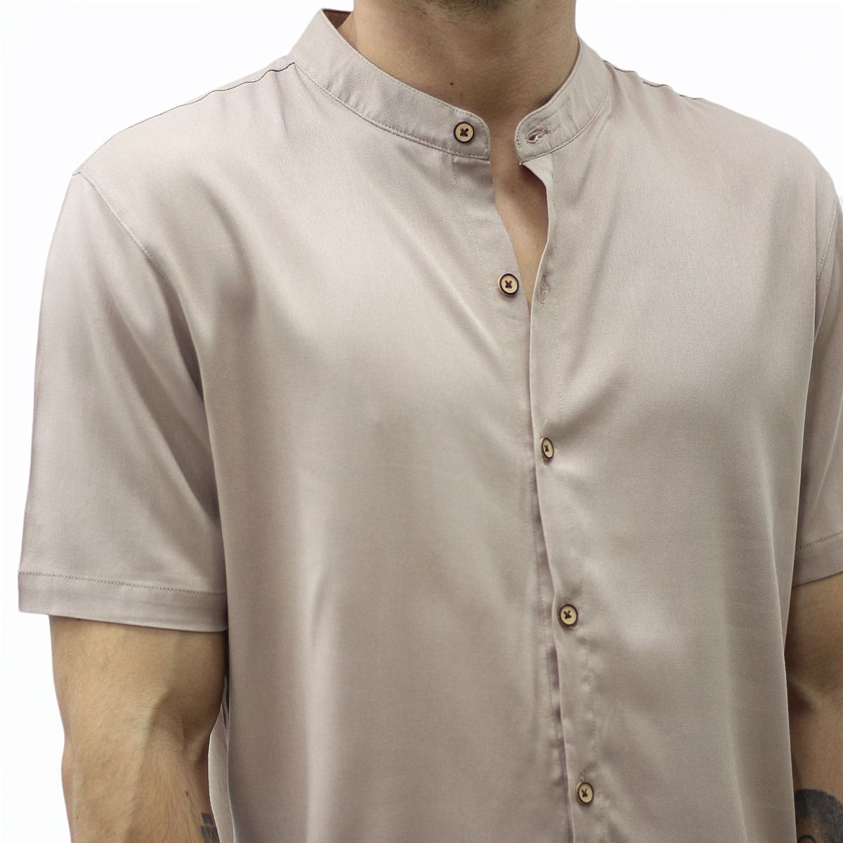 AMERICAN EXCHANGE - Camisa Cuello Neru Beige De Hombre - American Exchange