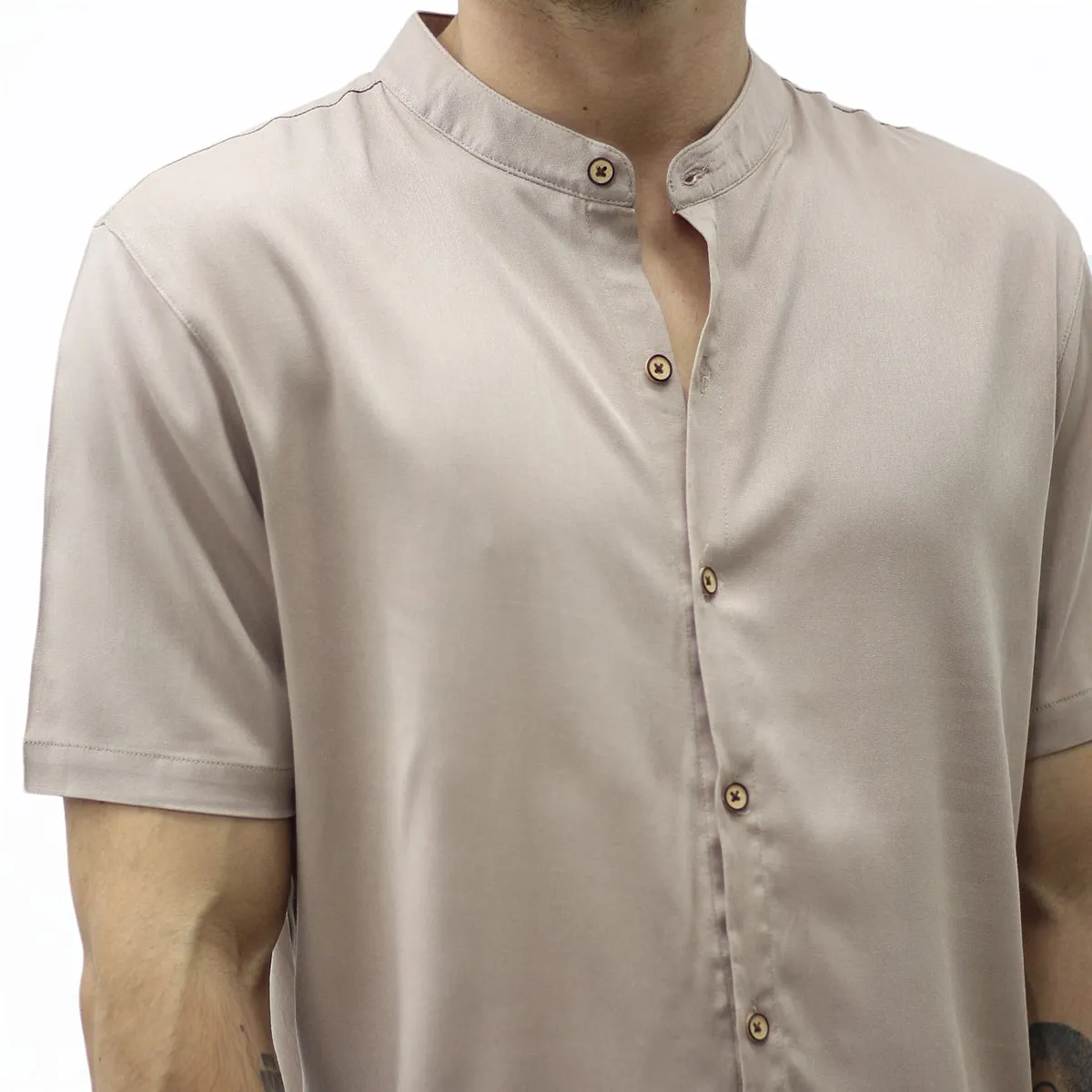 AMERICAN EXCHANGE - Camisa Cuello Neru Beige De Hombre - American Exchange