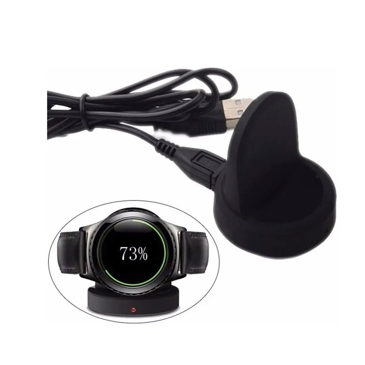 GENERICO - Cargador inalámbrico para Samsung Galaxy Gear S3 Negro