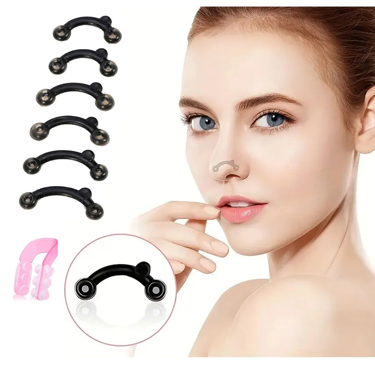 GENERICO - Levanta Nariz Respingador 3 Tallas Incluidas Negro