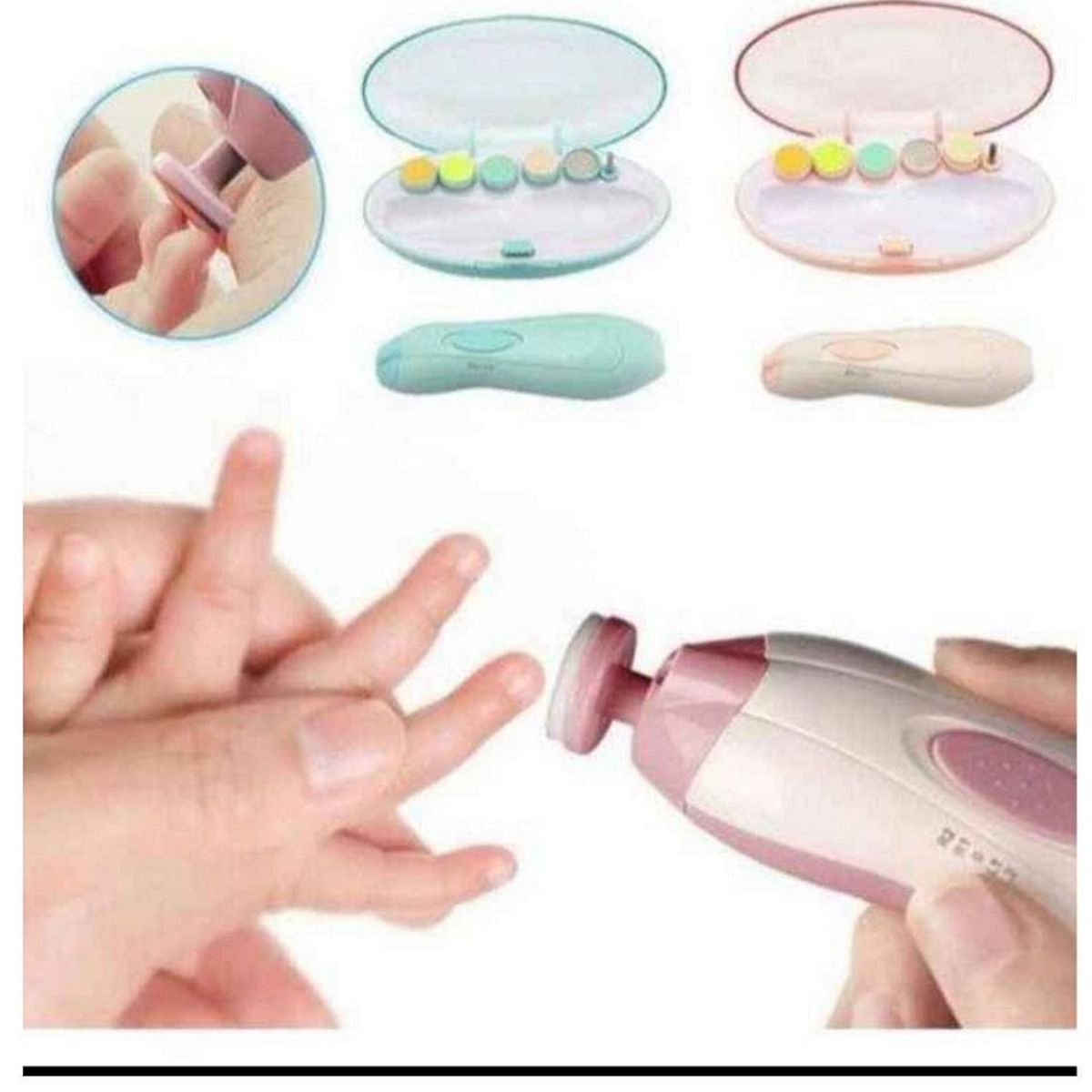 GENERICO - Corta Úñas Pulidor Manos Pies 6 Limas  Para Bebe Rosado