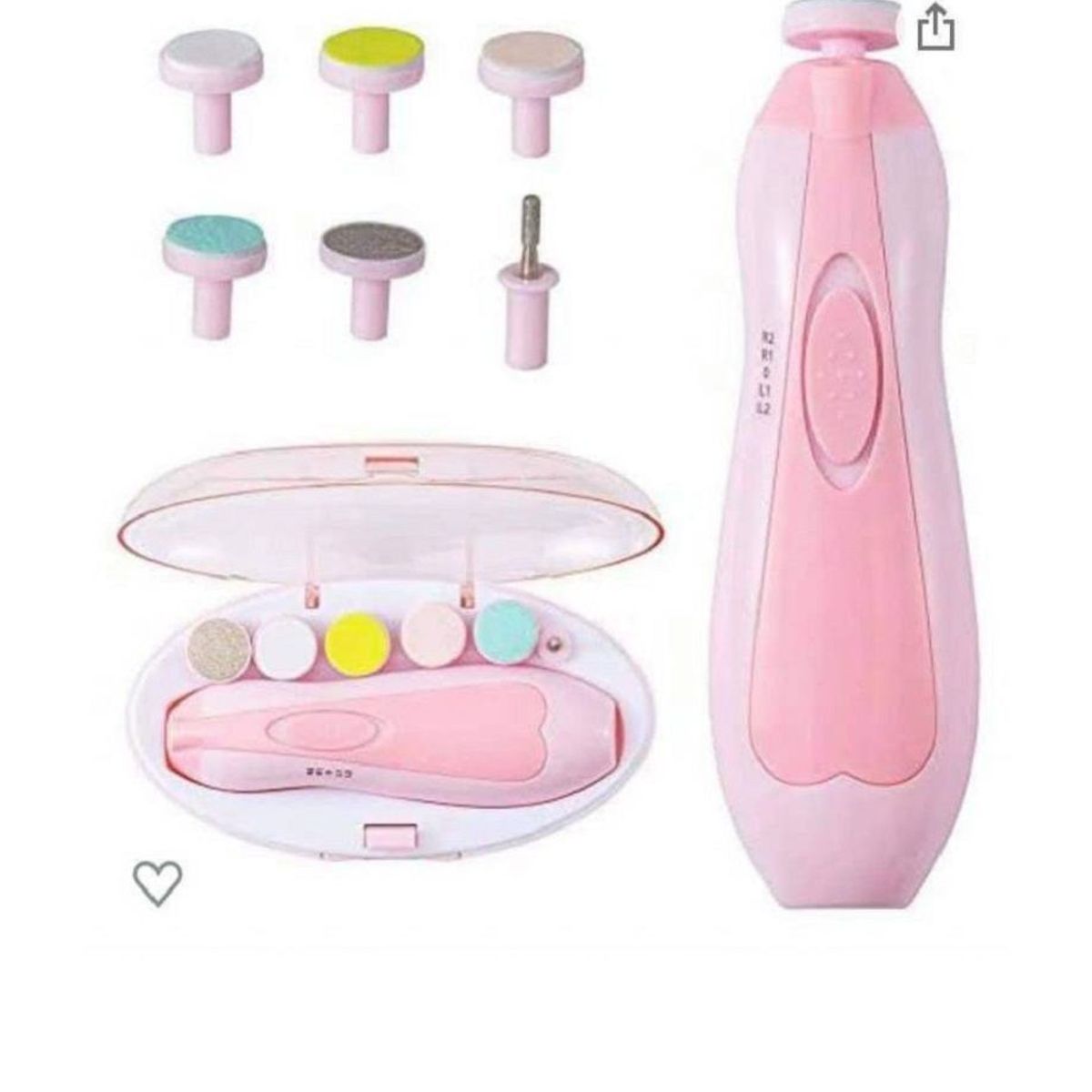 GENERICO - Corta Úñas Pulidor Manos Pies 6 Limas  Para Bebe Rosado