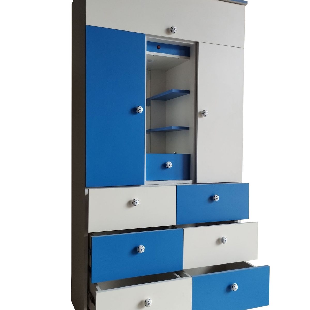 GENERICO - ROPERO DE 1 METRO CON TOCADOR COLOR AZUL