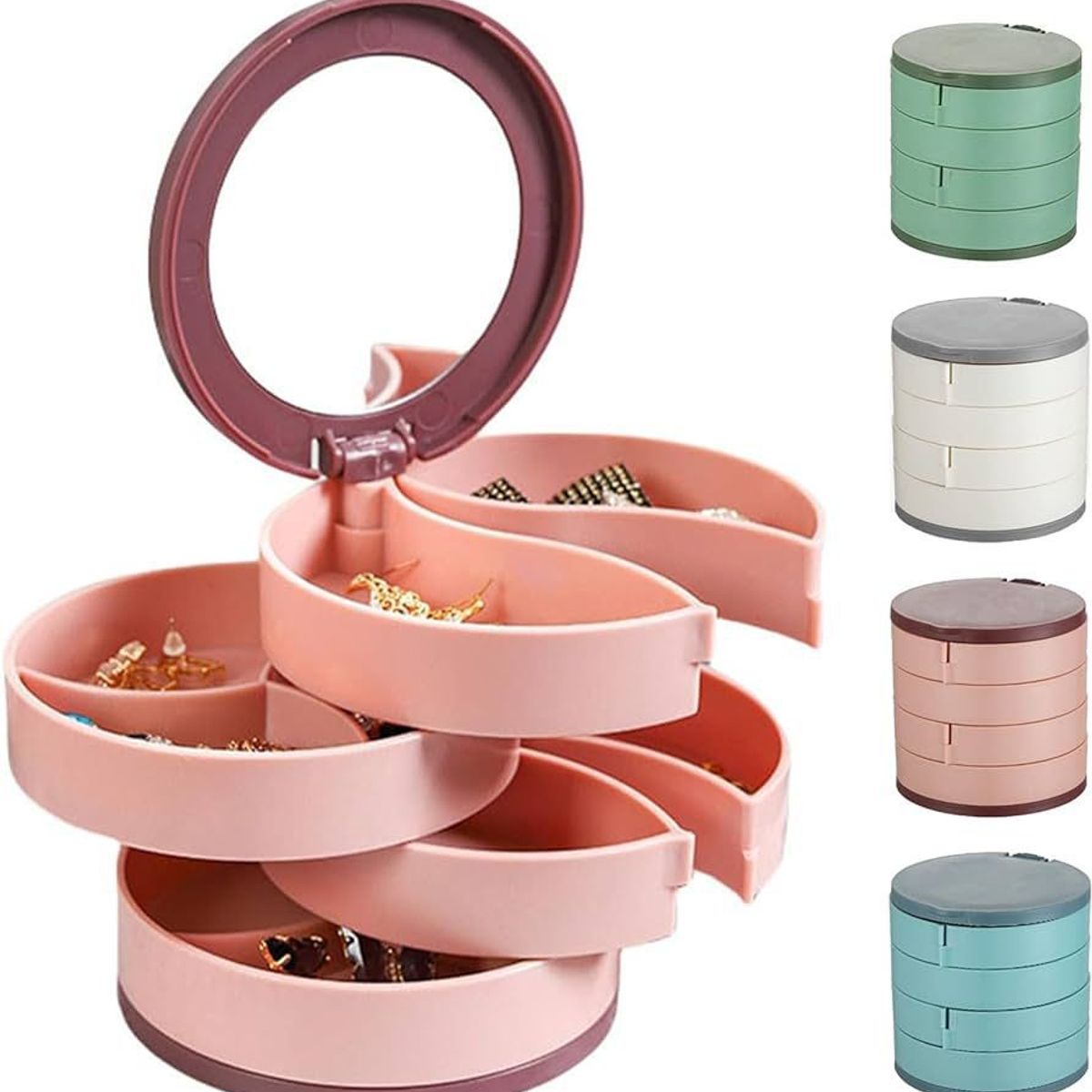 GENERICO - Joyero Organizador Giratorio 360° Espejo