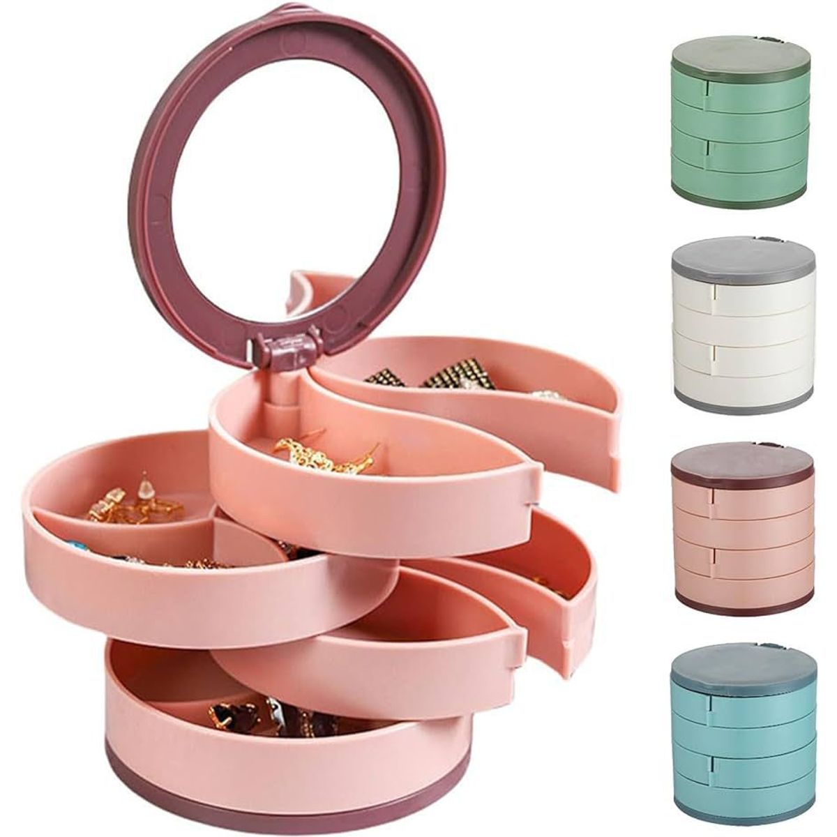 GENERICO - Joyero Organizador Giratorio 360° Espejo