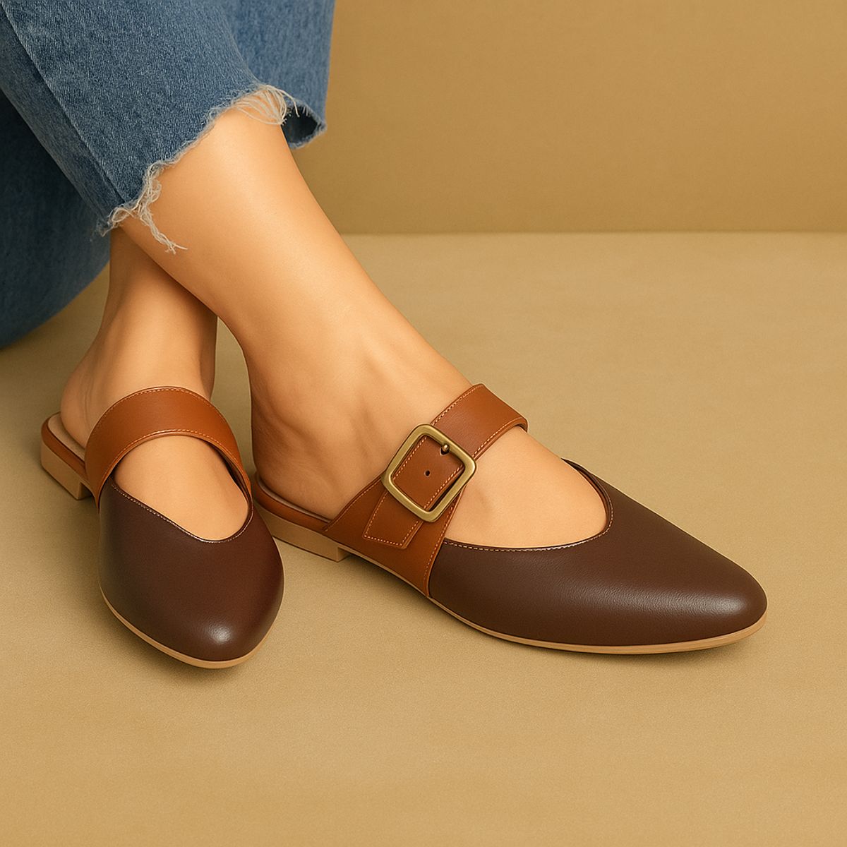 GENERICO - Zapatos mules Mujer Misshus Ana marrón camel