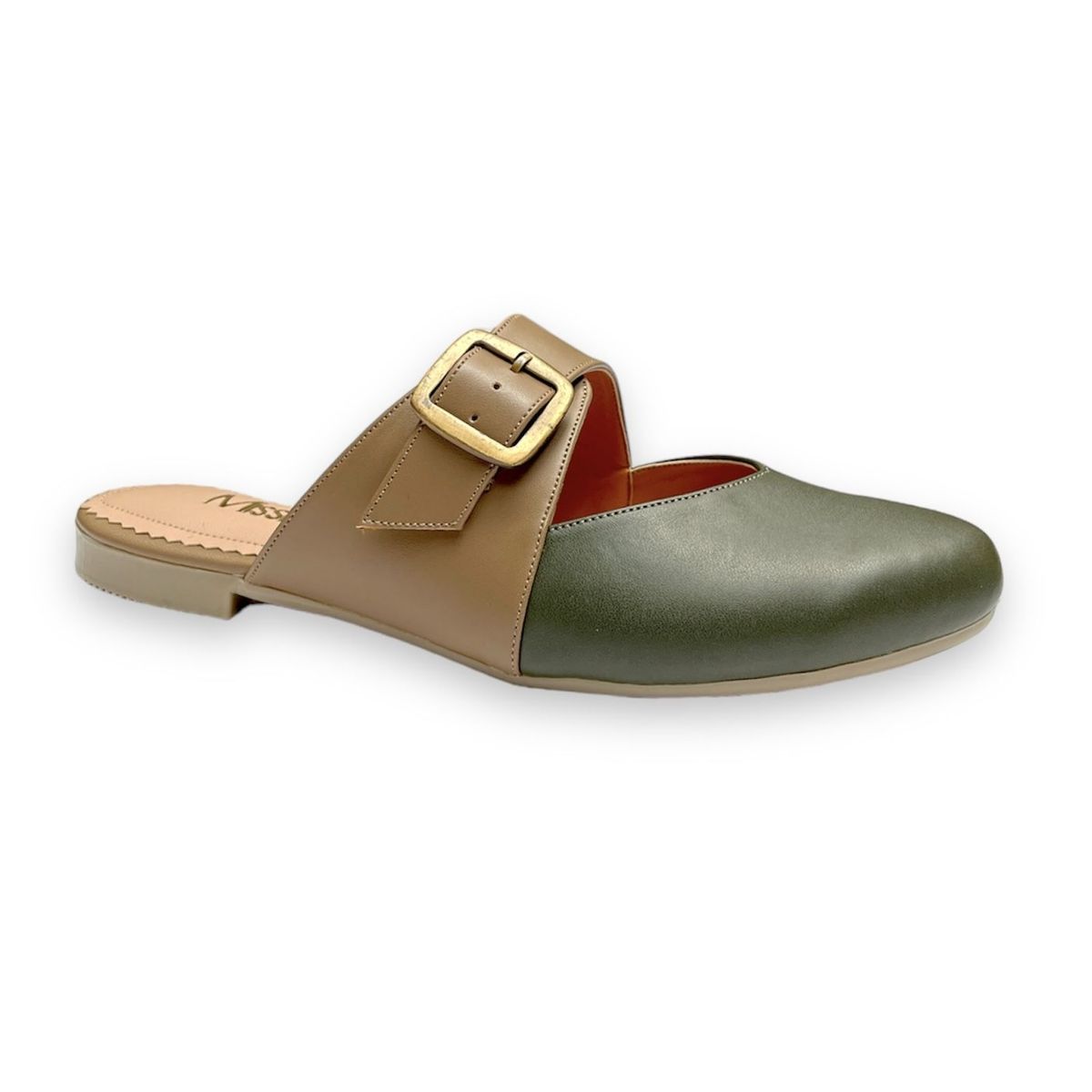 GENERICO - Zapatos mules Mujer Misshus Ana verde arena