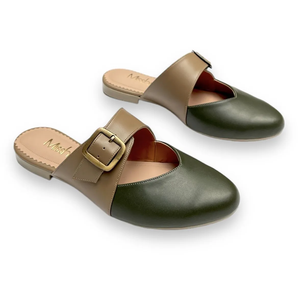 GENERICO - Zapatos mules Mujer Misshus Ana verde arena