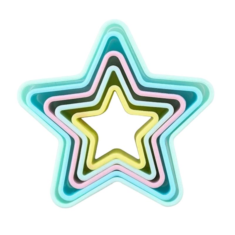 GENERICO - Molde Cortador de Galletas Estrella 5 piezas