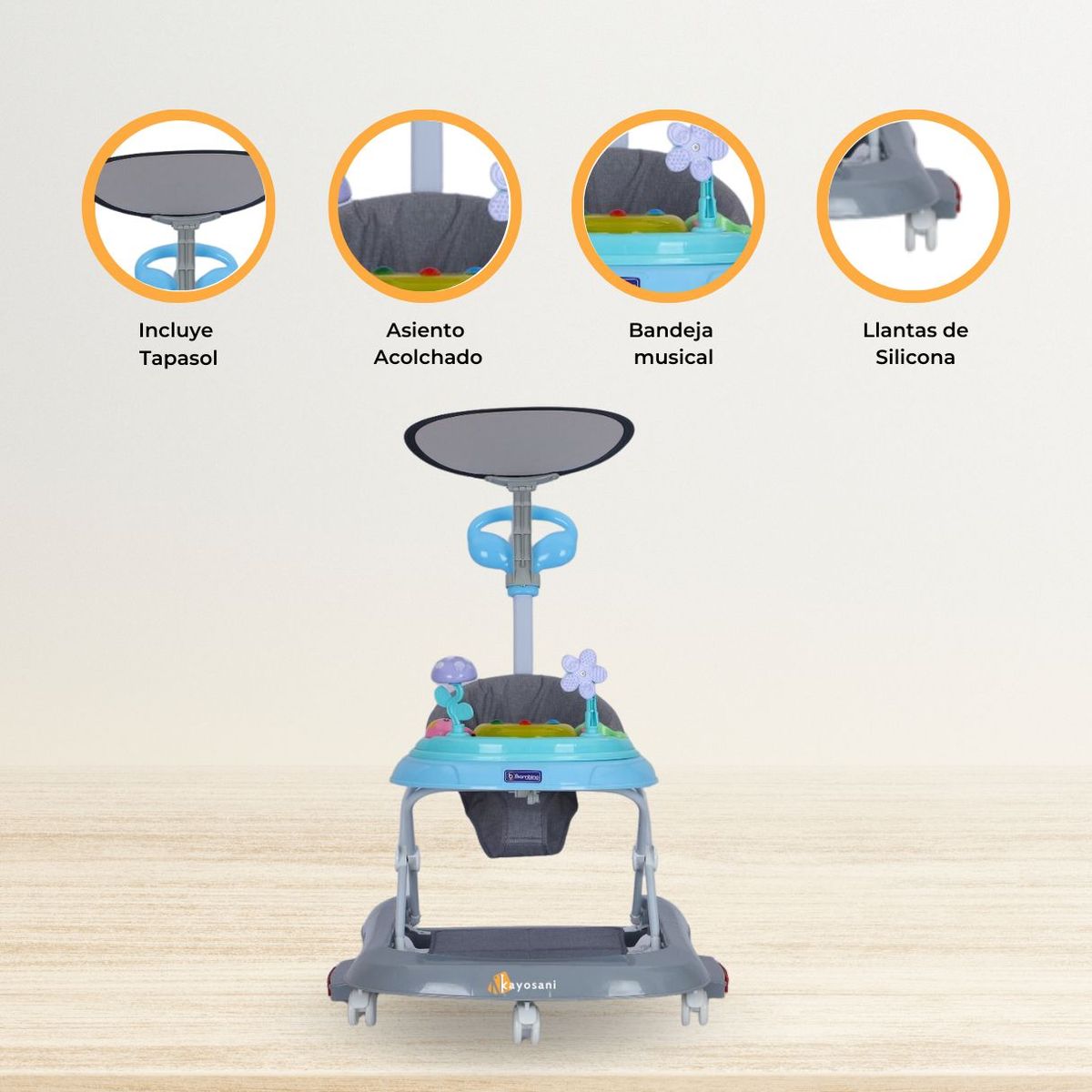 BAMBINO - Andador Mecedora 4 en 1 «BAMBINO X5» Green/Gray