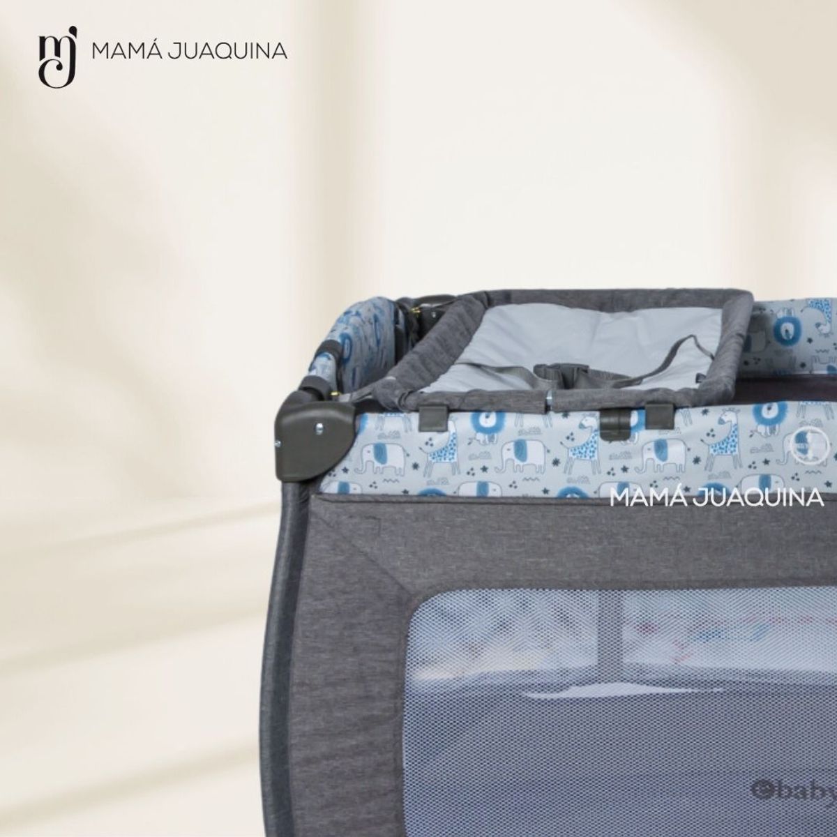 EBABY - Cuna Corral de Lujo «KENDALL» Edición Limitada Gray-Blue