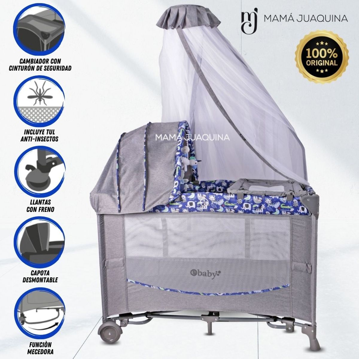 EBABY - Cuna Corral de Lujo «FIYI» Edición Limitada Blue