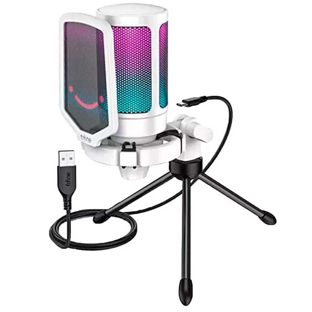 FIFINE - MICROFONO FIFINE A6V RGB CONDENSADOR BLANCO