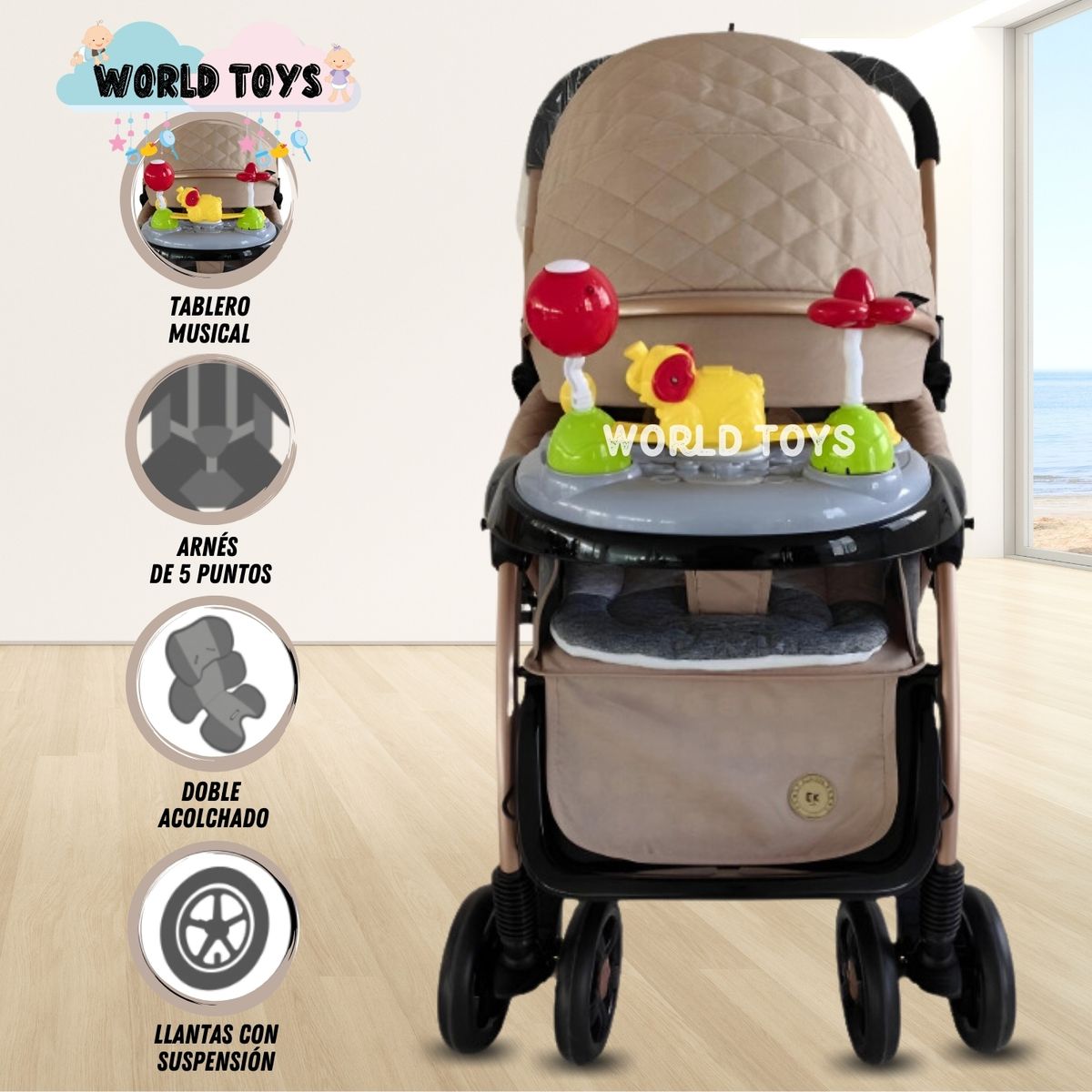 CONFORT - Coche Cuna de Lujo «SUMMER DREAM II» Beige