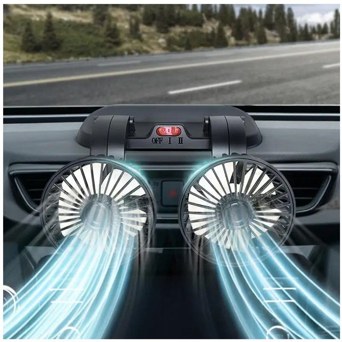 GENERICO - Ventilador Doble  Turbo Ajustable conector Usb Auto