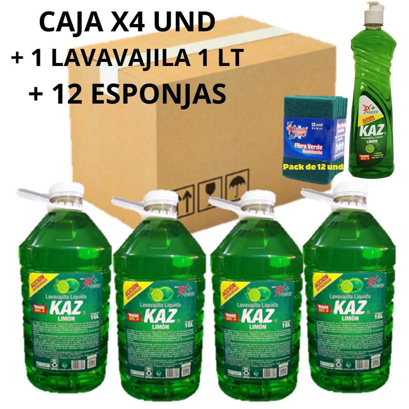 GENERAC - LAVAVAJILLA  KAZVEL X4 UND + 1 LAVAVAJILLA LT + 12 ESPONJAS