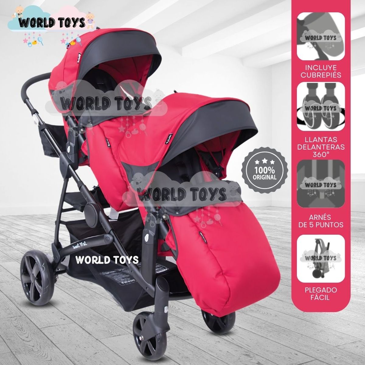 EBABY - Coche Mellicero Deportivo «BEAUMONT» Edición Limitada Red