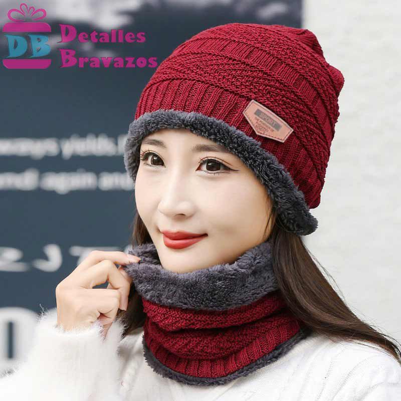 GENERICO - Conjuntos Gorro con Cuellera con Forro de Peluche Antialérgico