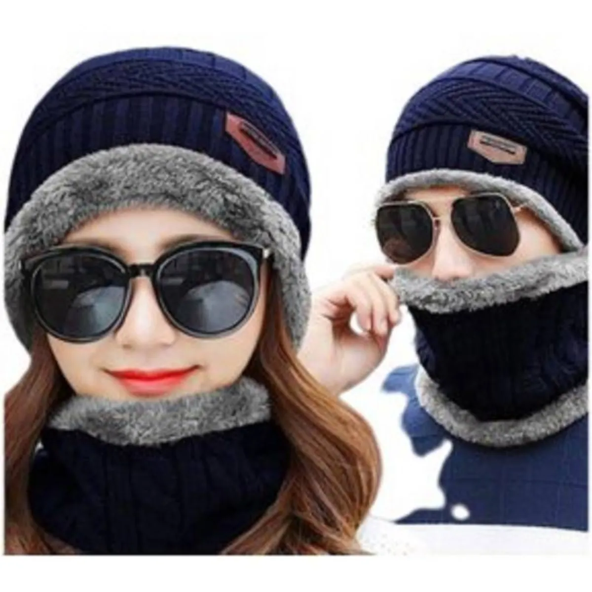 GENERICO - Conjuntos Gorro con Cuellera MUJER con Forro de Peluche Antialérgico