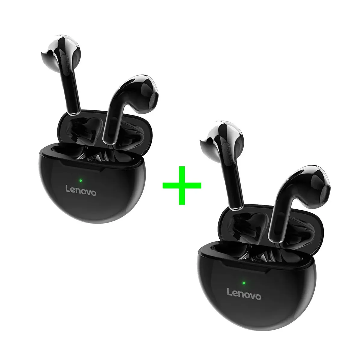 LENOVO - Audífonos Inalámbricos Lenovo Ht38 Negro Pack x2 BT 5.0