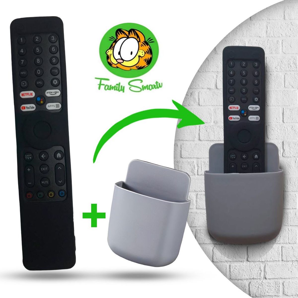 SIKAI - Funda para Control Tv Xiaomi XMRM-ML MI TV Q2 Negro + soporte