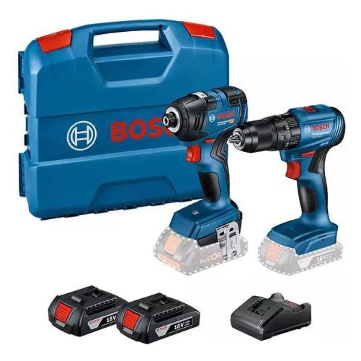 Bosch - Bosch Taladro Percutor GSB 185-LI + Atornillador Impacto GDR 18V-200