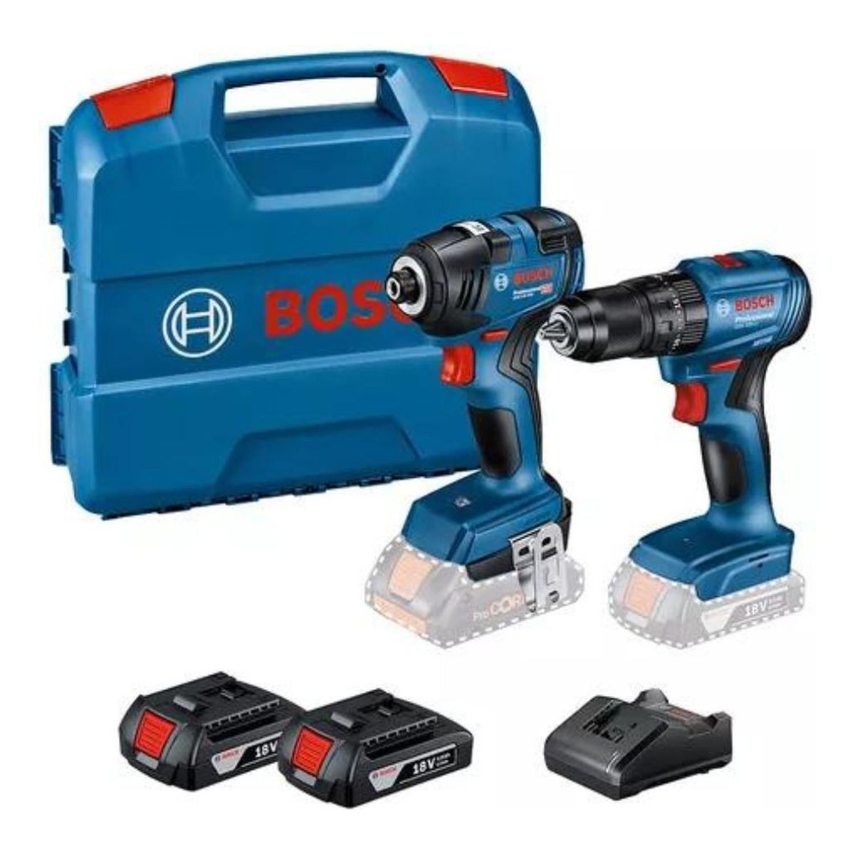 Bosch - Bosch Taladro Percutor GSB 185-LI + Atornillador Impacto GDR 18V-200