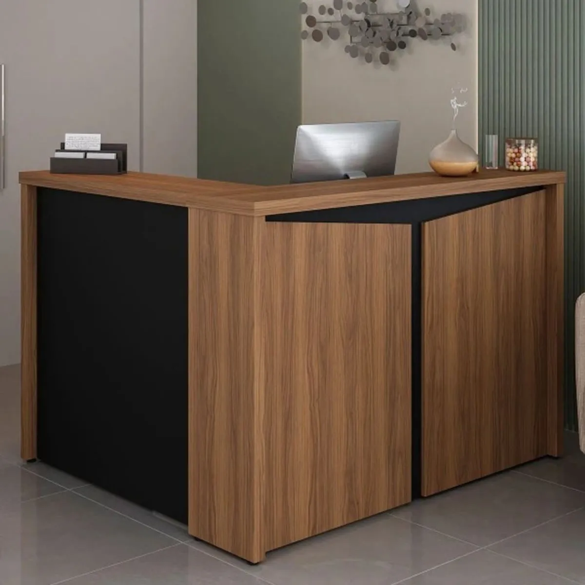 TU MESITA - Recibidor de Oficina Dublin color MarrónNegro TU MESITA