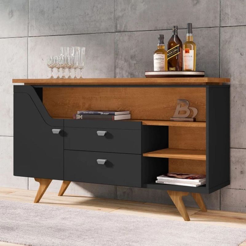 TU MESITA - Aparador Minimalista Lyon color MarrónNegro TU MESITA