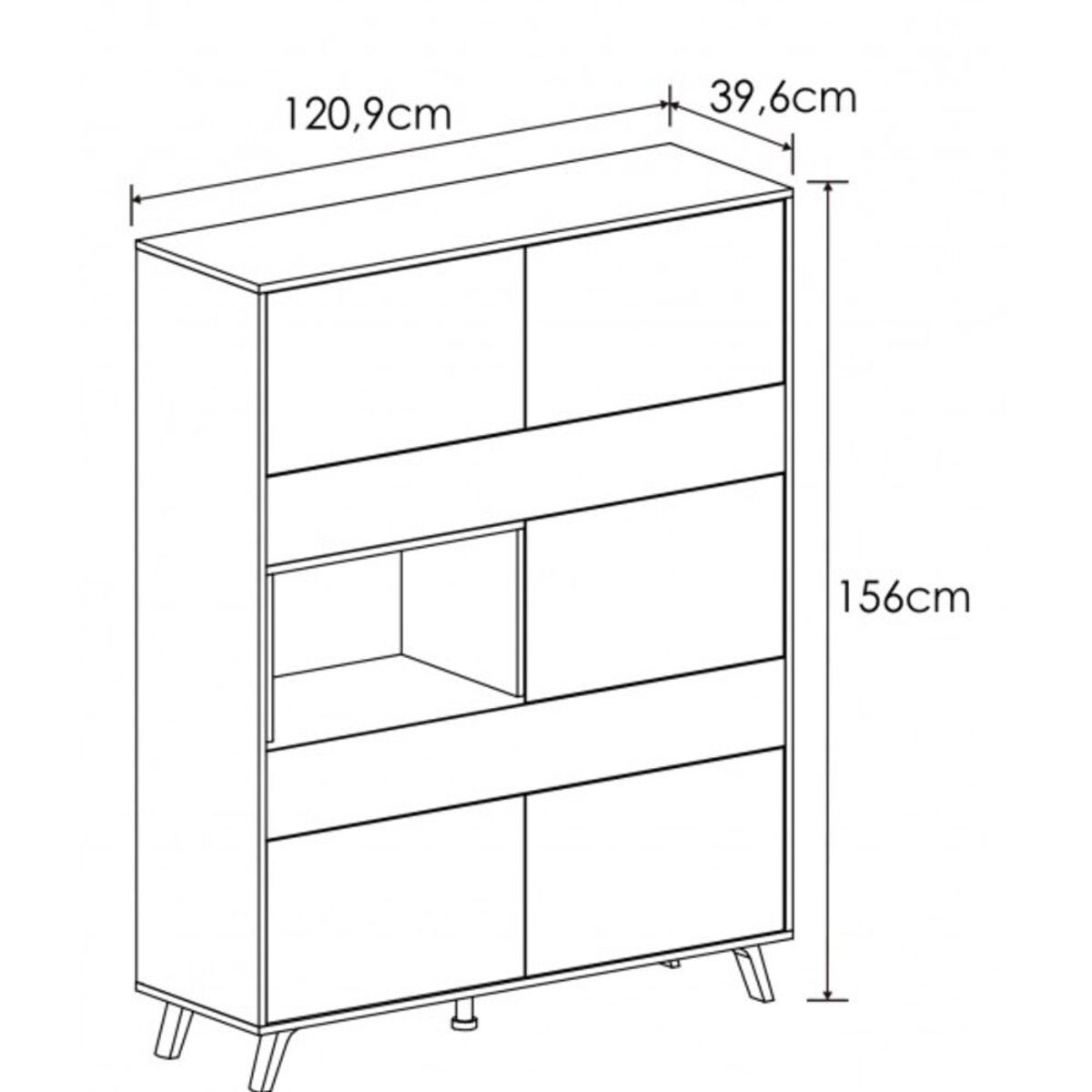 TU MESITA - Vitrina Nórdica Orus color MacadamiaNegro TU MESITA 5 puertas