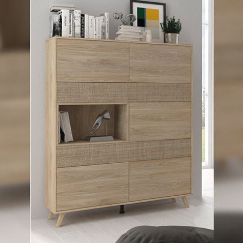 TU MESITA - Vitrina Nórdica Orus color Natural TU MESITA 5 puertas