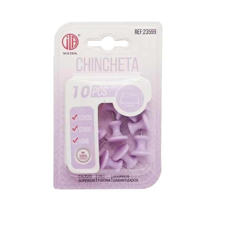 OTTOWARE - Chinchetas 10 Unidades Morado