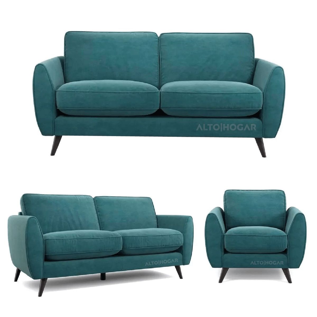 ALTO HOGAR - Juego de Sala 3 2 1 Dive Turquesa