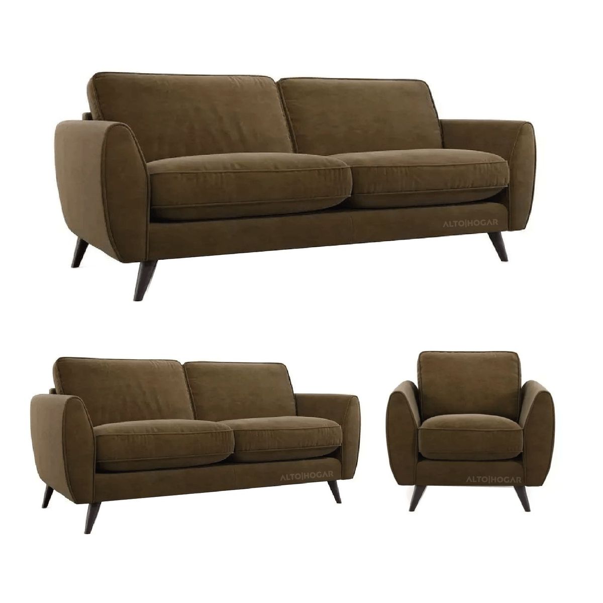 ALTO HOGAR - Juego de Sala 3 2 1 Dive Marrón