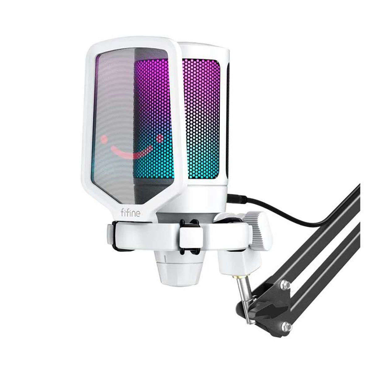 FIFINE - MICROFONO FIFINE A8 CONDENSADOR RGB BLANCO