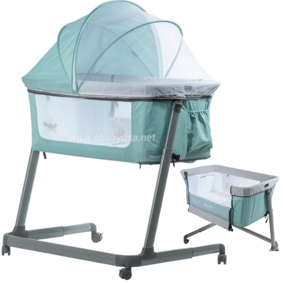 EBABY - Cuna Colecho para Bebé MARION VERDE