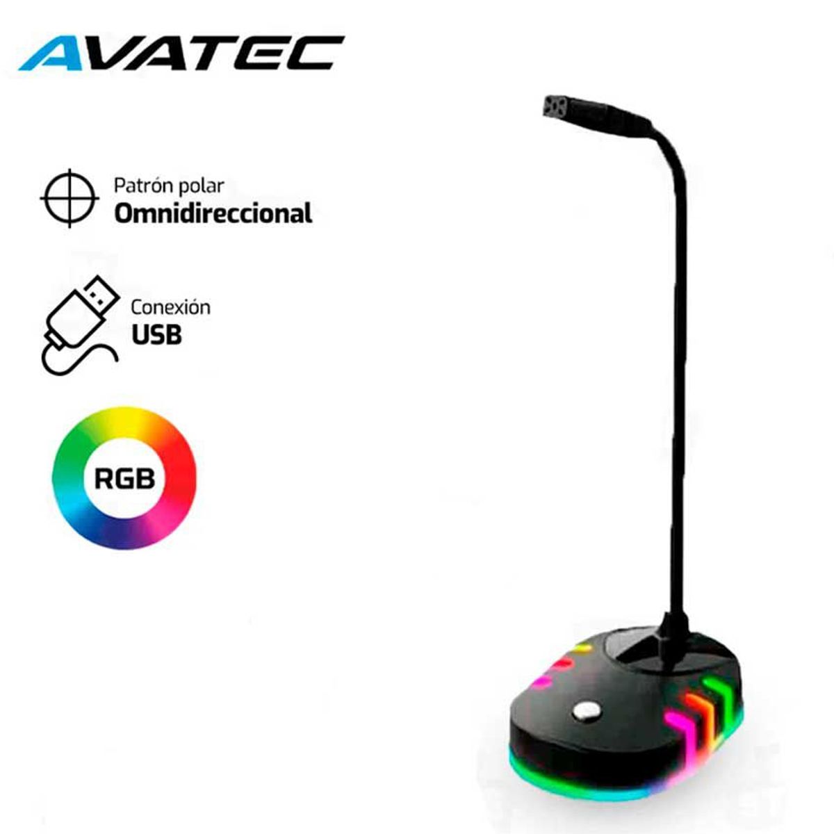 AVATEC - MICROFONO AVATEC CMP-1001B USB RGB