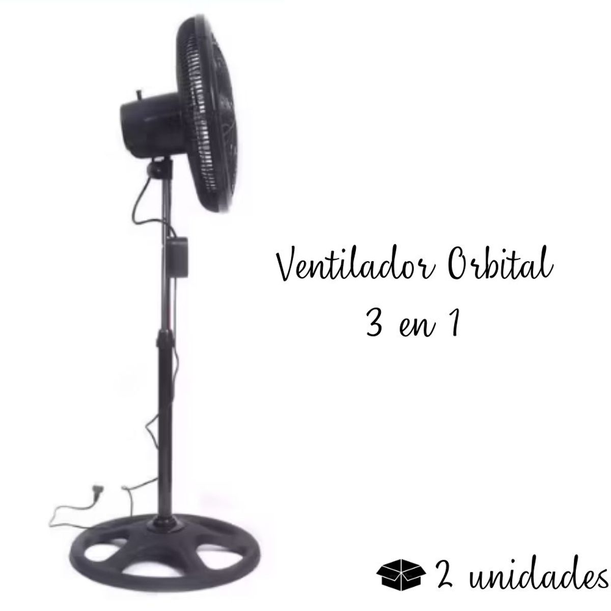 GENERICO - Ventilador Orbital de 5 aspas Malla Plastica - 3 en 1 18" X2 unidades