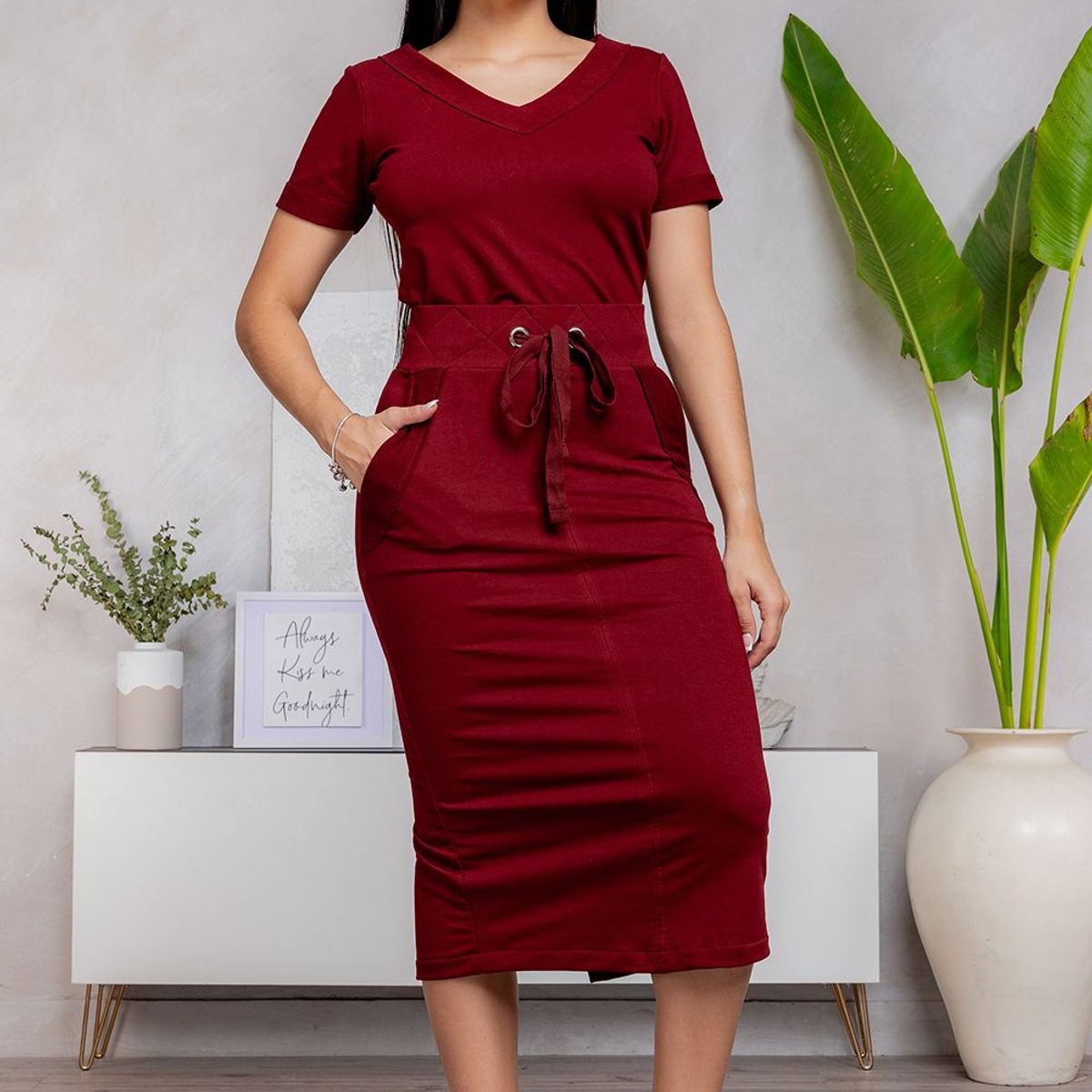 GENERICO - Conjunto Casual Polo y Falda Roberta Color Negro Estacion 108