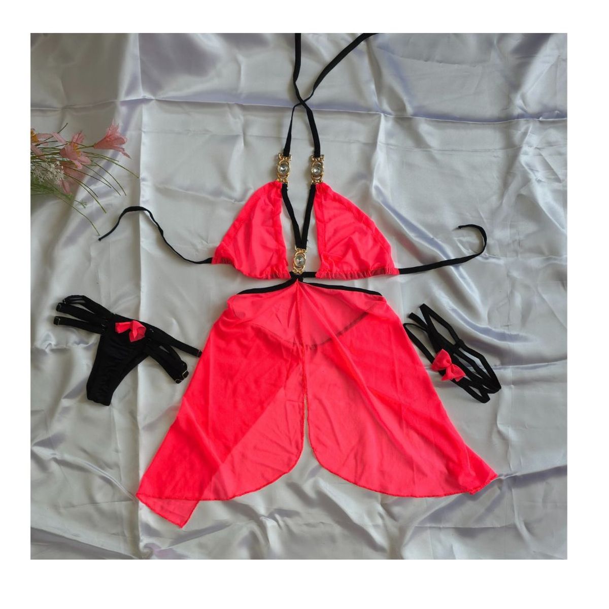 GENERICO - Babydoll con detalle en Joyeria Lencería Fina