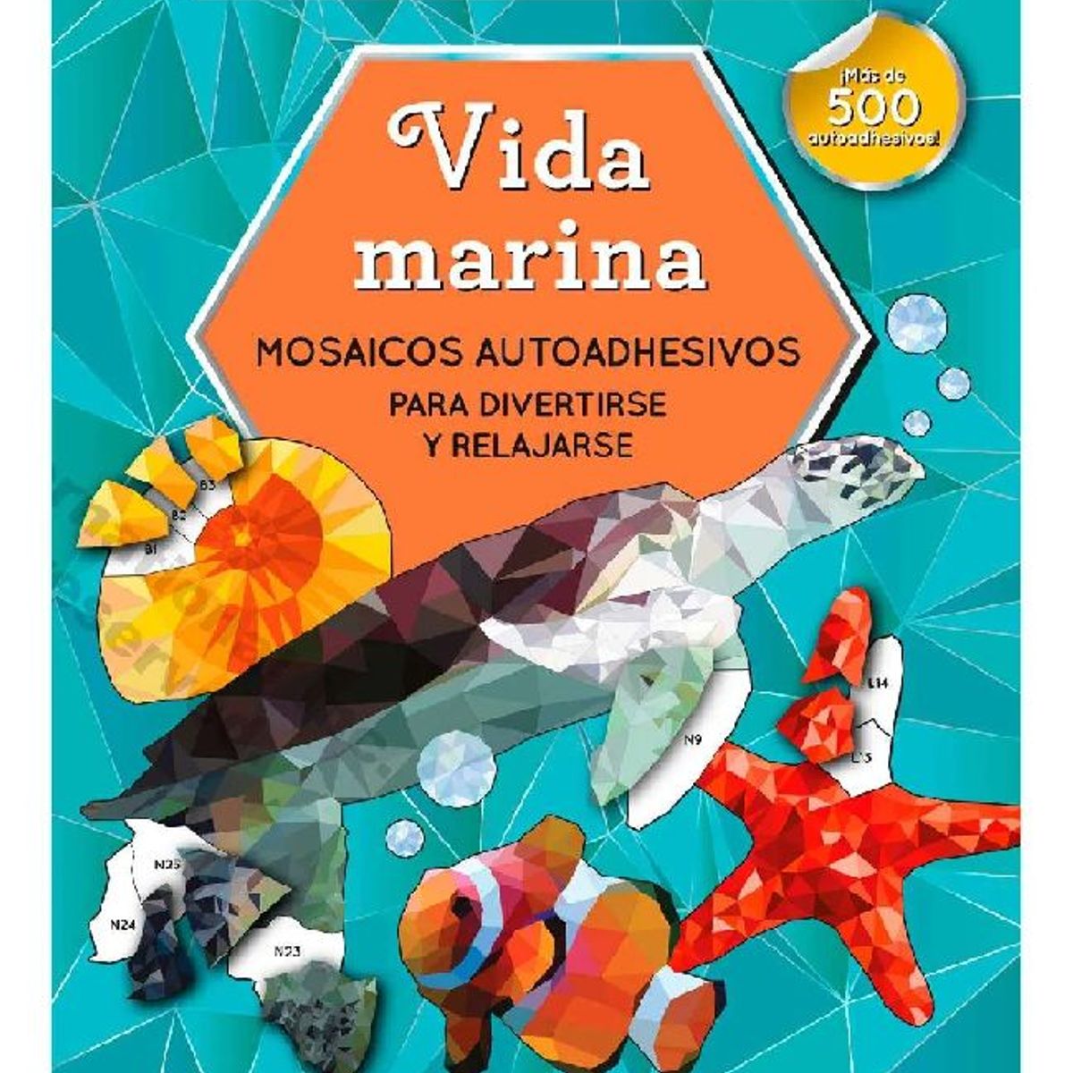 GENERICO - Libro Infantil Mosaicos con Pegatinas - Vida Marina