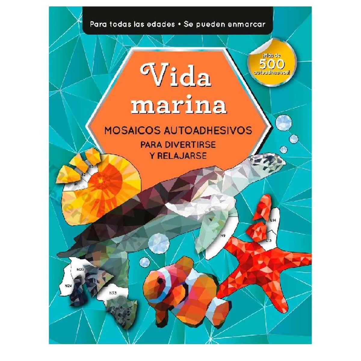 GENERICO - Libro Infantil Mosaicos con Pegatinas - Vida Marina