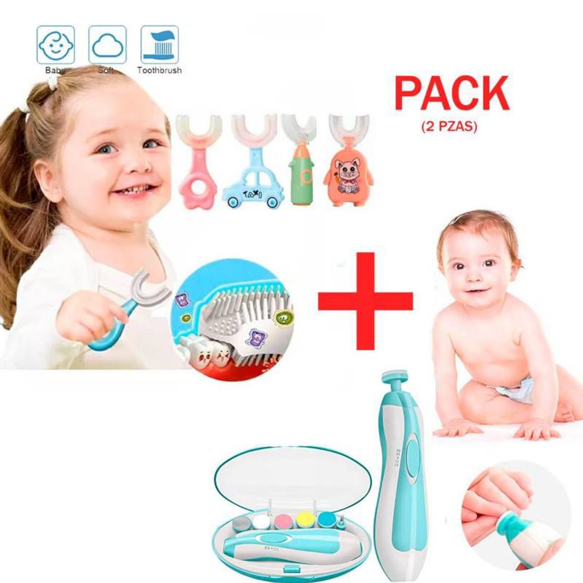 GENERICO - Cortadora de Uñas Electrica Cepillo Dental U 360°